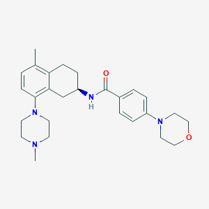 molecular formula C27H36N4O2 B2938777 (R)-N-[5-Methyl-8-(4-methylpiperazin-1-yl)-1,2,3,4-tetrahydro-2-naphthyl]-4-morpholinobenzamide CAS No. 220051-79-6