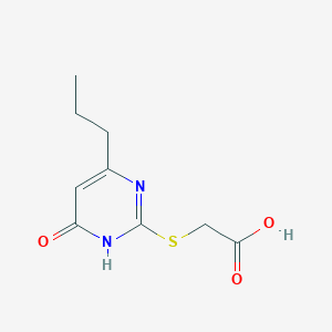molecular formula C9H12N2O3S B2938800 2-[(4-氧代-6-丙基-1H-嘧啶-2-基)硫代]乙酸 CAS No. 501074-92-6