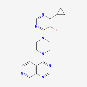 molecular formula C18H18FN7 B2938806 4-[4-(6-Cyclopropyl-5-fluoropyrimidin-4-yl)piperazin-1-yl]pyrido[3,4-d]pyrimidine CAS No. 2380085-45-8