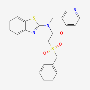 molecular formula C22H19N3O3S2 B2938811 N-(benzo[d]thiazol-2-yl)-2-(benzylsulfonyl)-N-(pyridin-3-ylmethyl)acetamide CAS No. 923461-11-4