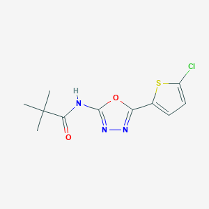 molecular formula C11H12ClN3O2S B2938812 N-(5-(5-chlorothiophen-2-yl)-1,3,4-oxadiazol-2-yl)pivalamide CAS No. 865543-68-6