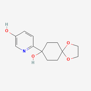 molecular formula C13H17NO4 B2938813 3-Hydroxy-6-(8-hydroxy-1,4-dioxaspiro[4.5]decan-8-yl)pyridine CAS No. 713526-59-1