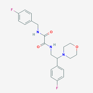 molecular formula C21H23F2N3O3 B2938817 N1-(4-fluorobenzyl)-N2-(2-(4-fluorophenyl)-2-morpholinoethyl)oxalamide CAS No. 941871-26-7