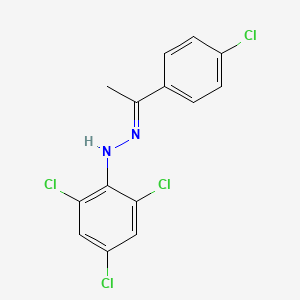 molecular formula C14H10Cl4N2 B2938827 1-(4-Chlorophenyl)ethanone (2,4,6-trichlorophenyl)hydrazone CAS No. 394664-62-1