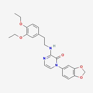 molecular formula C23H25N3O5 B2938833 1-(2H-1,3-benzodioxol-5-yl)-3-{[2-(3,4-diethoxyphenyl)ethyl]amino}-1,2-dihydropyrazin-2-one CAS No. 941935-07-5