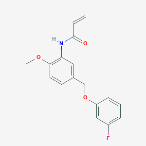 molecular formula C17H16FNO3 B2938846 N-[5-[(3-Fluorophenoxy)methyl]-2-methoxyphenyl]prop-2-enamide CAS No. 2305548-09-6