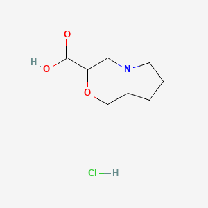 molecular formula C8H14ClNO3 B2938850 hexahydro-1H-pyrrolo[2,1-c]morpholine-3-carboxylic acid hydrochloride CAS No. 1909314-19-7