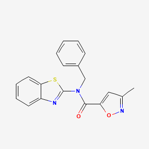 molecular formula C19H15N3O2S B2938875 N-(1,3-benzothiazol-2-yl)-N-benzyl-3-methyl-1,2-oxazole-5-carboxamide CAS No. 946317-45-9