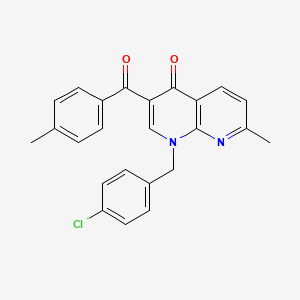 molecular formula C24H19ClN2O2 B2938879 1-[(4-chlorophenyl)methyl]-7-methyl-3-(4-methylbenzoyl)-1,4-dihydro-1,8-naphthyridin-4-one CAS No. 892293-02-6