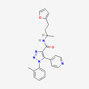 molecular formula C23H23N5O2 B2938884 N-[4-(furan-2-yl)butan-2-yl]-1-(2-methylphenyl)-5-(pyridin-4-yl)-1H-1,2,3-triazole-4-carboxamide CAS No. 1396856-36-2