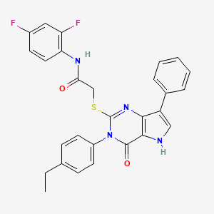 molecular formula C28H22F2N4O2S B2938886 N-(2,4-difluorophenyl)-2-((3-(4-ethylphenyl)-4-oxo-7-phenyl-4,5-dihydro-3H-pyrrolo[3,2-d]pyrimidin-2-yl)thio)acetamide CAS No. 2034516-05-5
