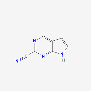 molecular formula C7H4N4 B2938900 7H-pyrrolo[2,3-d]pyrimidine-2-carbonitrile CAS No. 1211540-09-8