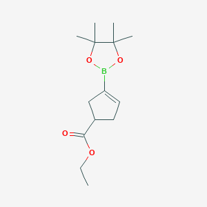 molecular formula C14H23BO4 B2938907 Ethyl 3-(4,4,5,5-tetramethyl-1,3,2-dioxaborolan-2-yl)cyclopent-3-ene-1-carboxylate CAS No. 1449662-73-0