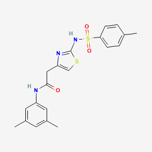 molecular formula C20H21N3O3S2 B2938932 N-(3,5-dimethylphenyl)-2-(2-(4-methylphenylsulfonamido)thiazol-4-yl)acetamide CAS No. 922101-08-4