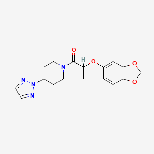 molecular formula C17H20N4O4 B2938951 2-(2H-1,3-benzodioxol-5-yloxy)-1-[4-(2H-1,2,3-triazol-2-yl)piperidin-1-yl]propan-1-one CAS No. 2199710-37-5