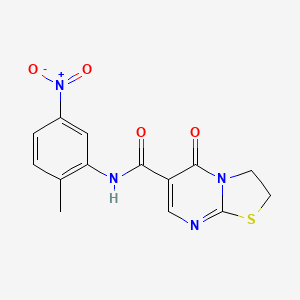 molecular formula C14H12N4O4S B2938996 N-(2-methyl-5-nitrophenyl)-5-oxo-2H,3H,5H-[1,3]thiazolo[3,2-a]pyrimidine-6-carboxamide CAS No. 865591-09-9
