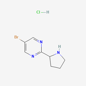 molecular formula C8H11BrClN3 B2938997 5-Bromo-2-(pyrrolidin-2-yl)pyrimidine hydrochloride CAS No. 1346537-33-4