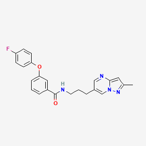 3-(4-fluorophenoxy)-N-(3-(2-methylpyrazolo[1,5-a]pyrimidin-6-yl)propyl)benzamide