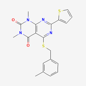 1,3-dimethyl-5-((3-methylbenzyl)thio)-7-(thiophen-2-yl)pyrimido[4,5-d]pyrimidine-2,4(1H,3H)-dione