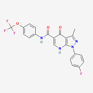1-(4-fluorophenyl)-3-methyl-4-oxo-N-(4-(trifluoromethoxy)phenyl)-4,7-dihydro-1H-pyrazolo[3,4-b]pyridine-5-carboxamide