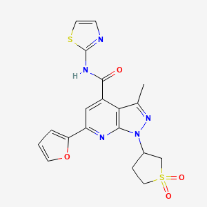 1-(1,1-dioxidotetrahydrothiophen-3-yl)-6-(furan-2-yl)-3-methyl-N-(thiazol-2-yl)-1H-pyrazolo[3,4-b]pyridine-4-carboxamide