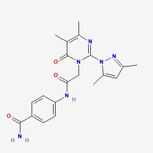 4-[[2-[2-(3,5-Dimethylpyrazol-1-yl)-4,5-dimethyl-6-oxopyrimidin-1-yl]acetyl]amino]benzamide