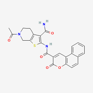 6-acetyl-2-[(3-oxobenzo[f]chromene-2-carbonyl)amino]-5,7-dihydro-4H-thieno[2,3-c]pyridine-3-carboxamide