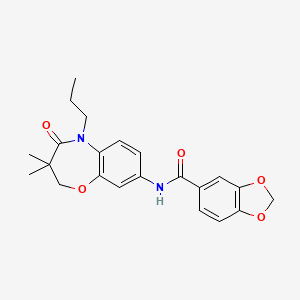 N-(3,3-dimethyl-4-oxo-5-propyl-2,3,4,5-tetrahydrobenzo[b][1,4]oxazepin-8-yl)benzo[d][1,3]dioxole-5-carboxamide