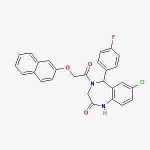 7-chloro-5-(4-fluorophenyl)-4-(2-(naphthalen-2-yloxy)acetyl)-4,5-dihydro-1H-benzo[e][1,4]diazepin-2(3H)-one