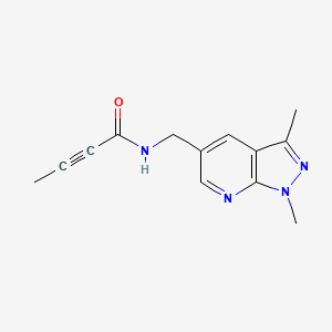 molecular formula C13H14N4O B2939058 N-[(1,3-Dimethylpyrazolo[3,4-b]pyridin-5-yl)methyl]but-2-ynamide CAS No. 2411243-07-5