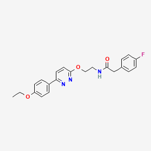 molecular formula C22H22FN3O3 B2939080 N-(2-{[6-(4-ethoxyphenyl)pyridazin-3-yl]oxy}ethyl)-2-(4-fluorophenyl)acetamide CAS No. 920410-14-6