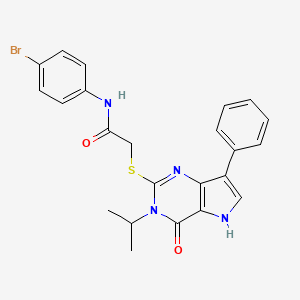molecular formula C23H21BrN4O2S B2939101 N-(4-bromophenyl)-2-((3-isopropyl-4-oxo-7-phenyl-4,5-dihydro-3H-pyrrolo[3,2-d]pyrimidin-2-yl)thio)acetamide CAS No. 2034314-75-3