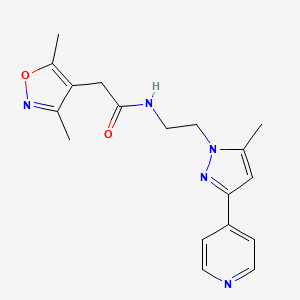 2-(3,5-dimethylisoxazol-4-yl)-N-(2-(5-methyl-3-(pyridin-4-yl)-1H-pyrazol-1-yl)ethyl)acetamide