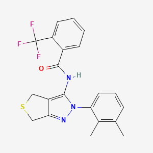 molecular formula C21H18F3N3OS B2939112 N-(2-(2,3-dimethylphenyl)-4,6-dihydro-2H-thieno[3,4-c]pyrazol-3-yl)-2-(trifluoromethyl)benzamide CAS No. 450344-06-6