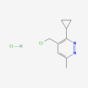 molecular formula C9H12Cl2N2 B2939157 4-(Chloromethyl)-3-cyclopropyl-6-methylpyridazine hydrochloride CAS No. 2137768-43-3