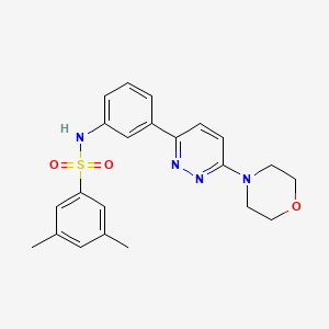 molecular formula C22H24N4O3S B2939158 3,5-dimethyl-N-{3-[6-(morpholin-4-yl)pyridazin-3-yl]phenyl}benzene-1-sulfonamide CAS No. 904828-73-5