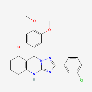 2-(3-chlorophenyl)-9-(3,4-dimethoxyphenyl)-5,6,7,9-tetrahydro-[1,2,4]triazolo[5,1-b]quinazolin-8(4H)-one