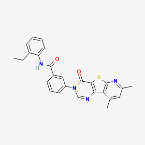 molecular formula C26H22N4O2S B2939181 3-(7,9-dimethyl-4-oxopyrido[3',2':4,5]thieno[3,2-d]pyrimidin-3(4H)-yl)-N-(2-ethylphenyl)benzamide CAS No. 932992-36-4