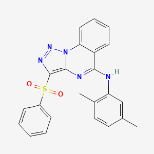 molecular formula C23H19N5O2S B2939186 N-(2,5-dimethylphenyl)-3-(phenylsulfonyl)[1,2,3]triazolo[1,5-a]quinazolin-5-amine CAS No. 866811-39-4
