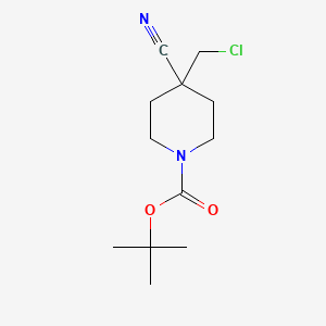 molecular formula C12H19ClN2O2 B2939191 Tert-butyl 4-(chloromethyl)-4-cyanopiperidine-1-carboxylate CAS No. 117032-81-2