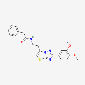 molecular formula C22H22N4O3S B2939192 N-(2-(2-(3,4-dimethoxyphenyl)thiazolo[3,2-b][1,2,4]triazol-6-yl)ethyl)-2-phenylacetamide CAS No. 894025-68-4