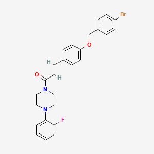(E)-3-{4-[(4-bromobenzyl)oxy]phenyl}-1-[4-(2-fluorophenyl)piperazino]-2-propen-1-one