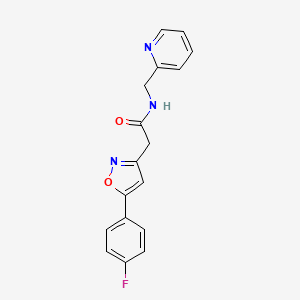 B2939207 2-(5-(4-fluorophenyl)isoxazol-3-yl)-N-(pyridin-2-ylmethyl)acetamide CAS No. 953156-19-9