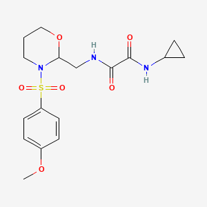 molecular formula C17H23N3O6S B2939263 N-cyclopropyl-N'-{[3-(4-methoxybenzenesulfonyl)-1,3-oxazinan-2-yl]methyl}ethanediamide CAS No. 872880-87-0