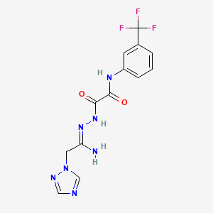 2-oxo-2-{2-[2-(1H-1,2,4-triazol-1-yl)ethanimidoyl]hydrazino}-N-[3-(trifluoromethyl)phenyl]acetamide