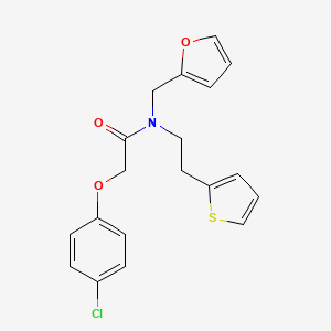 2-(4-chlorophenoxy)-N-(furan-2-ylmethyl)-N-(2-(thiophen-2-yl)ethyl)acetamide