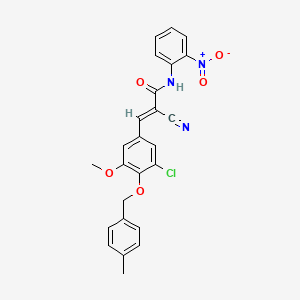 (E)-3-[3-chloro-5-methoxy-4-[(4-methylphenyl)methoxy]phenyl]-2-cyano-N-(2-nitrophenyl)prop-2-enamide