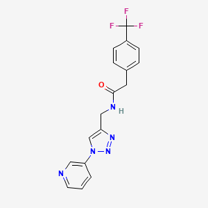 molecular formula C17H14F3N5O B2939286 N-((1-(pyridin-3-yl)-1H-1,2,3-triazol-4-yl)methyl)-2-(4-(trifluoromethyl)phenyl)acetamide CAS No. 2034523-22-1