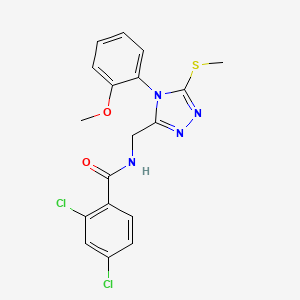 2,4-dichloro-N-((4-(2-methoxyphenyl)-5-(methylthio)-4H-1,2,4-triazol-3-yl)methyl)benzamide