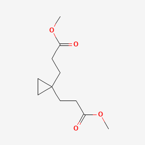 molecular formula C11H18O4 B2939335 Methyl 3-[1-(3-methoxy-3-oxopropyl)cyclopropyl]propanoate CAS No. 2031269-04-0